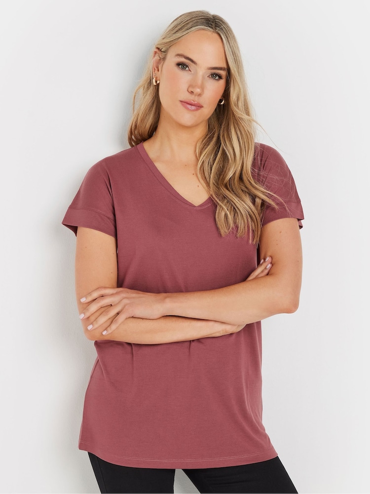 Long Tall Sally Pink Premium Modal V-Neck T-Shirt - Image 1 of 5