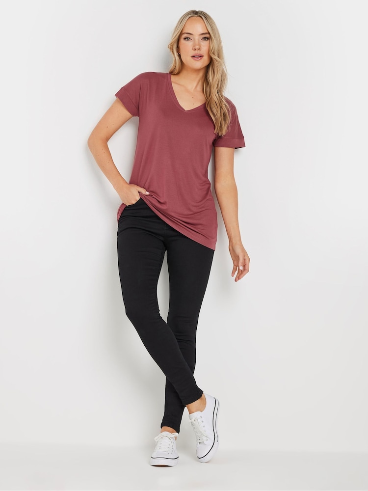 Long Tall Sally Pink Premium Modal V-Neck T-Shirt - Image 2 of 5