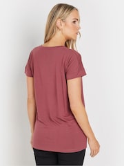 Long Tall Sally Pink Premium Modal V-Neck T-Shirt - Image 3 of 5