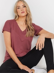 Long Tall Sally Pink Premium Modal V-Neck T-Shirt - Image 4 of 5