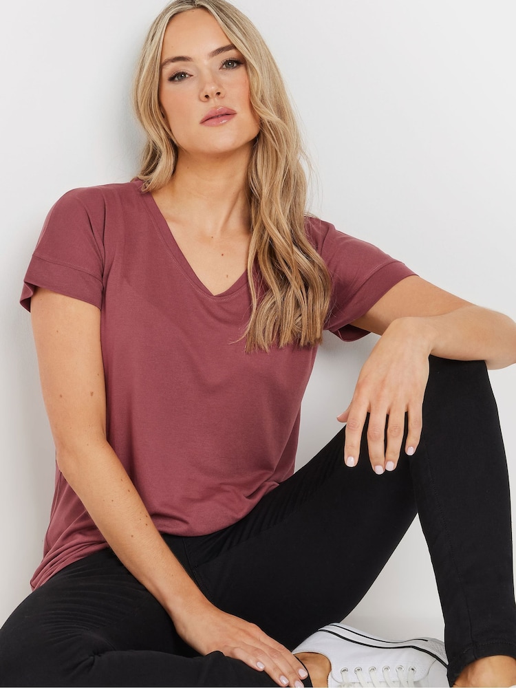 Long Tall Sally Pink Premium Modal V-Neck T-Shirt - Image 4 of 5