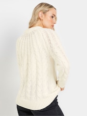 Long Tall Sally Natural Cable Knitted Jumper - Image 3 of 6