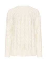 Long Tall Sally Natural Cable Knitted Jumper - Image 6 of 6
