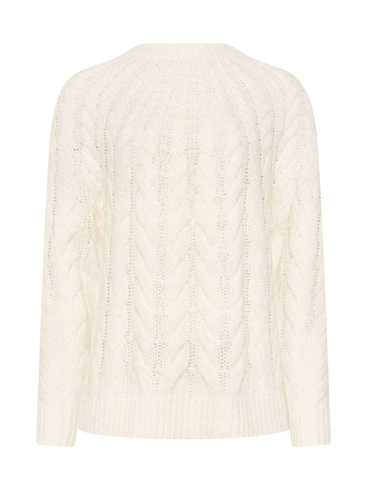 Long Tall Sally Natural Cable Knitted Jumper - Image 6 of 6