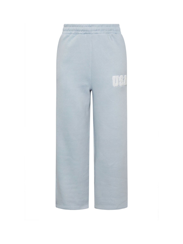 Yours Curve Blue Florida USA Wide Leg Joggers - Image 5 of 5