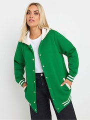 Yours Curve Green Varsity Hooded Jacket - Image 2 of 6