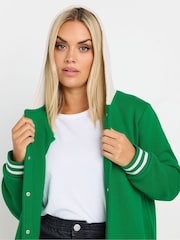 Yours Curve Green Varsity Hooded Jacket - Image 5 of 6