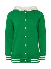 Yours Curve Green Varsity Hooded Jacket - Image 6 of 6