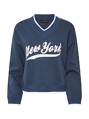 PixieGirl Petite Blue Brooklyn Rugby Sweatshirt - Image 5 of 5