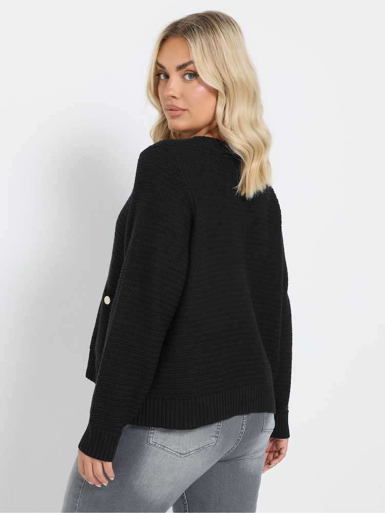 Negro - Yours Curve Button Thru Cardigan - Imagen 2 de 4 Negro - Yours Curve Button Thru Cardigan - Imagen 2 de 4