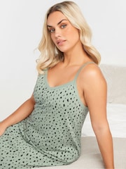 Yours Curve Green Dash Print 100% Cotton Chemises 2 Pack - Image 4 of 8