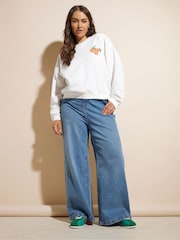 Yours Curve White Barcelona Backprint Sweatshirt - Image 3 of 6