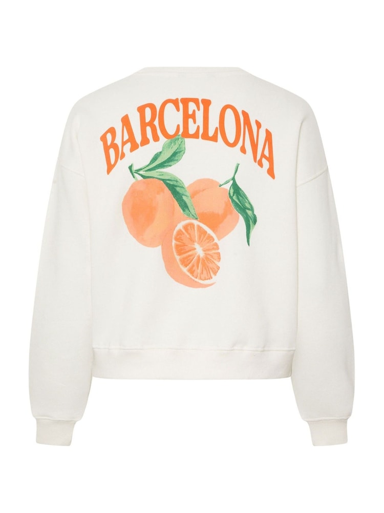 Yours Curve White Barcelona Backprint Sweatshirt - Image 6 of 6 Yours Curve White Barcelona Backprint Sweatshirt - Image 6 of 6