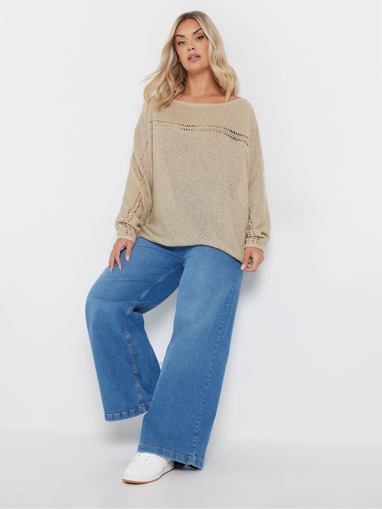 Yours Curve Batwing Smiling Yarn Jumper - Image 3 of 6