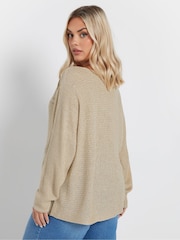 Yours Curve Natural Batwing Smiling Yarn Jumper - Image 4 of 6