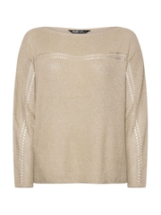 Yours Curve Natural Batwing Smiling Yarn Jumper - Image 6 of 6