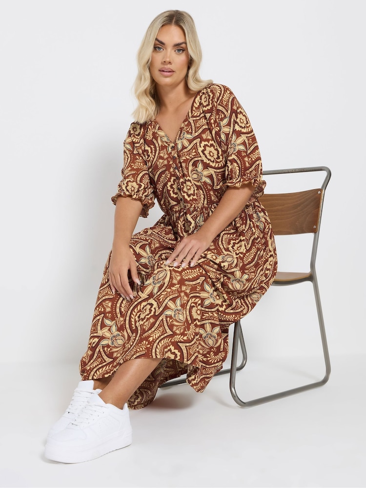 Yours Curve Red Midaxi Dress - Image 1 of 4