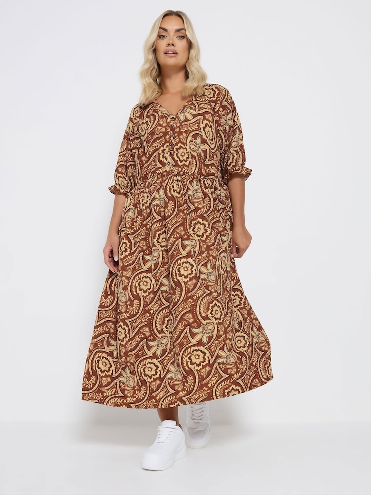 Yours Curve Red Midaxi Dress - Image 2 of 4