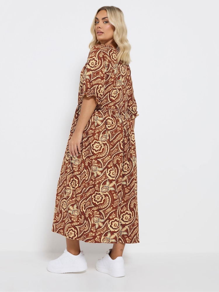 Yours Curve Red Midaxi Dress - Image 3 of 4