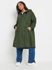 Yours Curve Green Maternity Lightweight Longline Parka - Image 2 of 5
