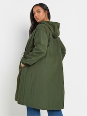 Yours Curve Green Maternity Lightweight Longline Parka - Image 3 of 5