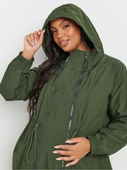 Yours Curve Green Maternity Lightweight Longline Parka - Image 4 of 5