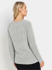 Long Tall Sally Grey Two Tone Jumper - Image 4 of 5