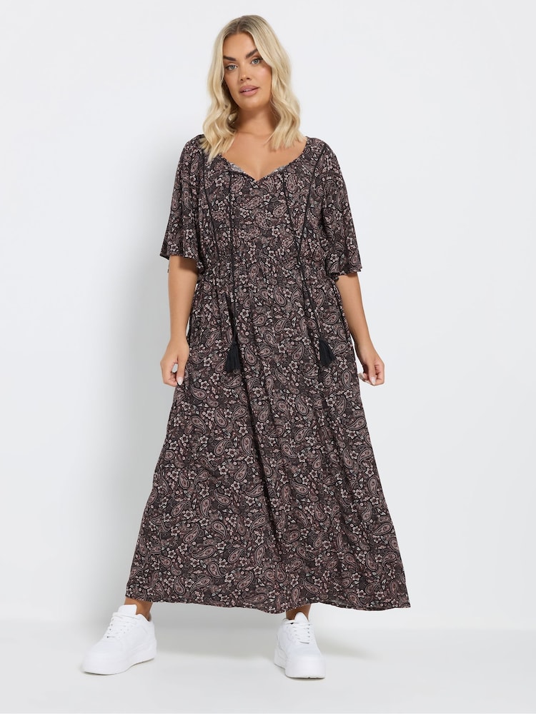 Yours Curve Natural Paisley Boho Dress - Image 2 of 5