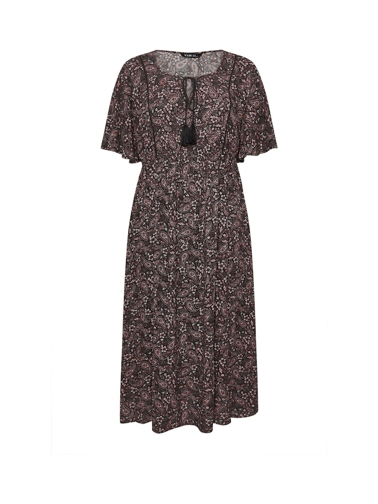 Yours Curve Natural Paisley Boho Dress - Image 5 of 5