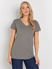 Long Tall Sally Grey Premium Modal V-Neck T-Shirt - Image 1 of 5