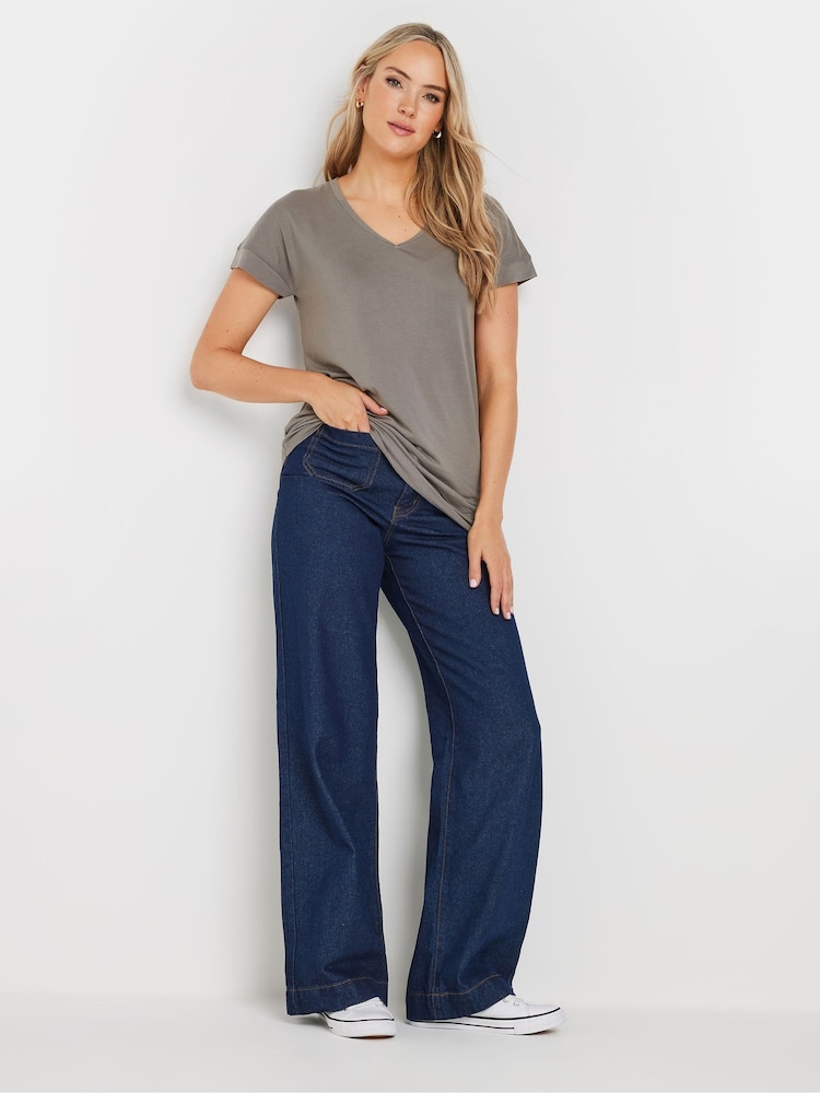 Long Tall Sally Grey Premium Modal V-Neck T-Shirt - Image 2 of 5
