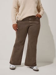 Yours Curve Brown Limited Straght Leg Jeans - Image 1 of 6