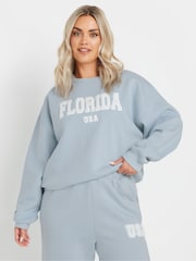 Yours Curve Blue Florida Sweatshirt - Image 1 of 5