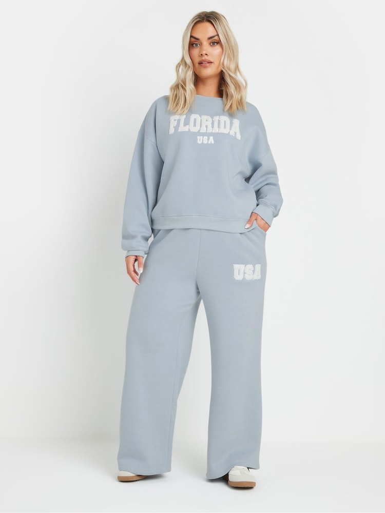 Yours Curve Blue Florida Sweatshirt - Image 2 of 5