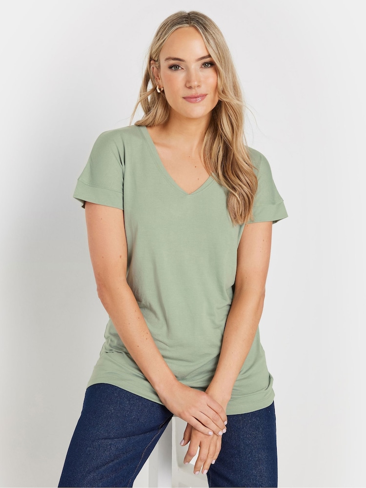 Long Tall Sally Green Premium Modal V-Neck T-Shirt - Image 1 of 5