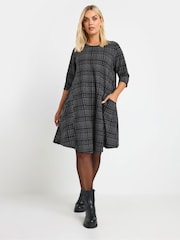 Yours Curve Grey Check Print Mini Dress - Image 1 of 5