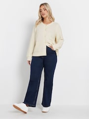 Naravni - Yours Curve Button Thru pletena jopa - Slika 2 iz 6