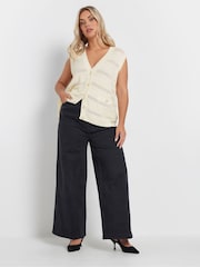 Yours Curve Natural Button Through Waistcoat - Image 2 of 5