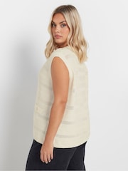Yours Curve Natural Button Through Waistcoat - Image 3 of 5