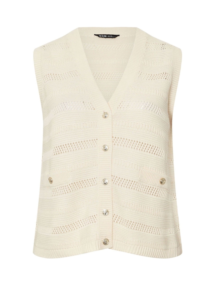 Yours Curve Natural Button Through Waistcoat - Image 5 of 5