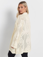 Yours Curve Natural Fringe Cardigan - Image 3 of 5