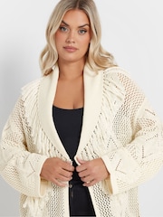 Yours Curve Natural Fringe Cardigan - Image 4 of 5