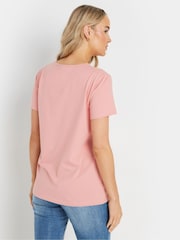 Long Tall Sally Pink Placement Print 100% Cotton T-Shirt - Image 3 of 5