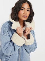PixieGirl Petite Blue Denim Aviator Jacket - Image 5 of 6