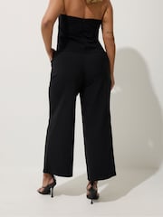 Yours Curve Black Limited Bengaline Wide Leg Trousers - Image 3 of 5