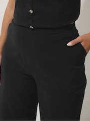 Yours Curve Black Limited Bengaline Wide Leg Trousers - Image 4 of 5