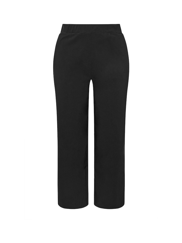 Yours Curve Black Limited Bengaline Wide Leg Trousers - Image 5 of 5