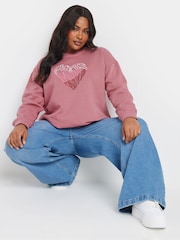 Yours Curve Paris Tonal Embroided Sweatshirt - صورة 1 من 5