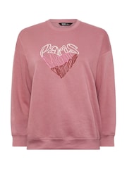 Yours Curve Paris Tonal Embroided Sweatshirt - صورة 5 من 5