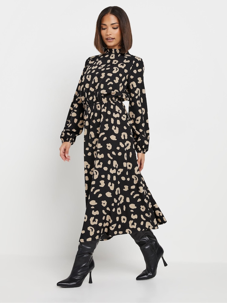 PixieGirl Petite Black High Neck Midi Dress - Image 1 of 5